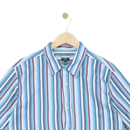 Mens Striped Shirt Stretch Button Up