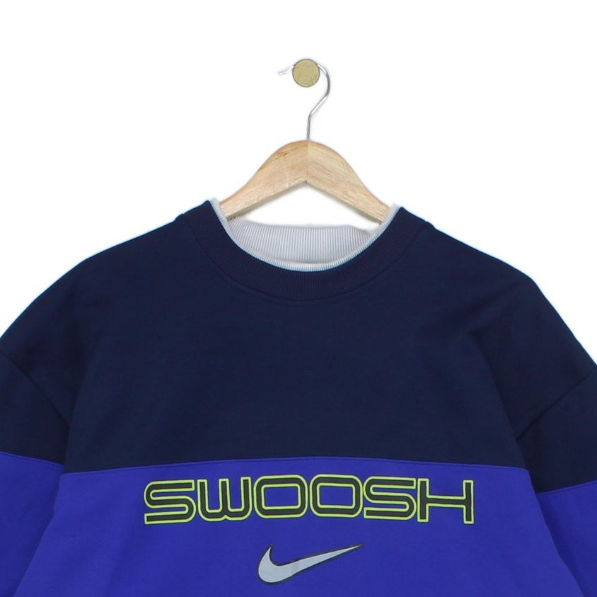 Mens Spell Out Sweatshirt Colour Block Long Sleeve
