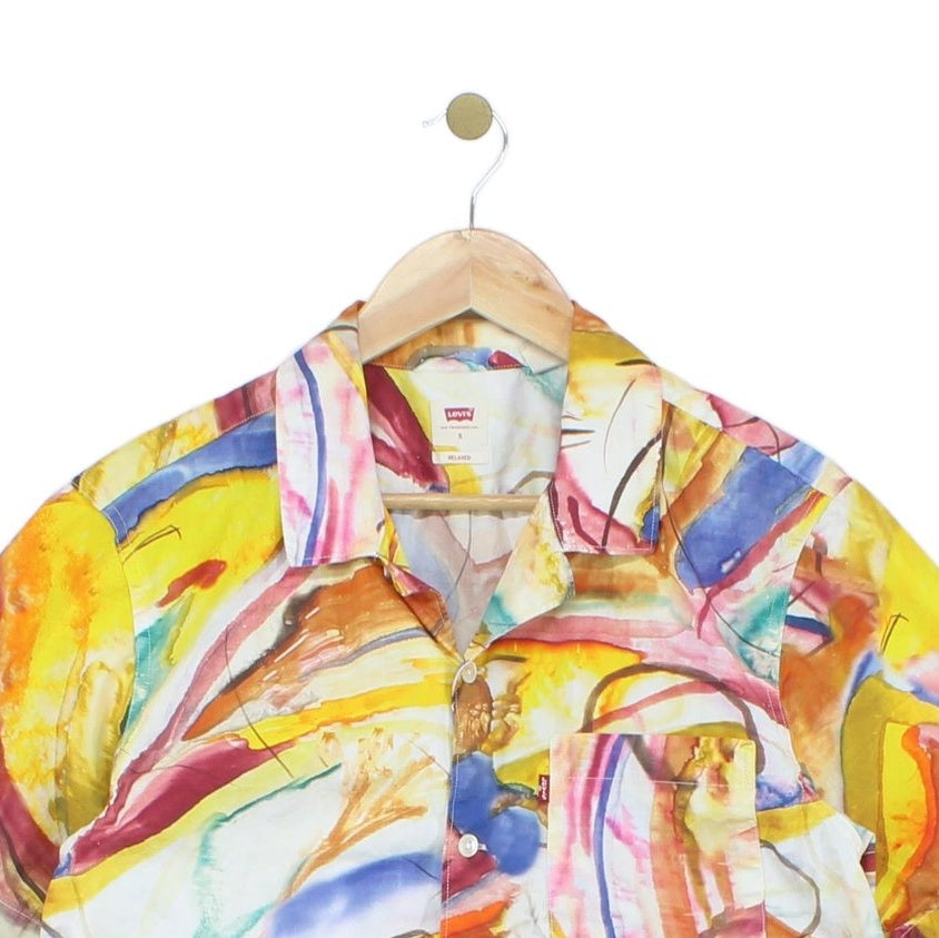 Mens Patterned Shirt Relaxed Fit Short Sleeve