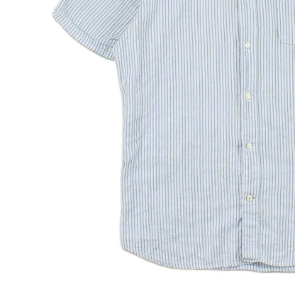 Mens Striped Shirt Short Sleeve Button Down Tailored