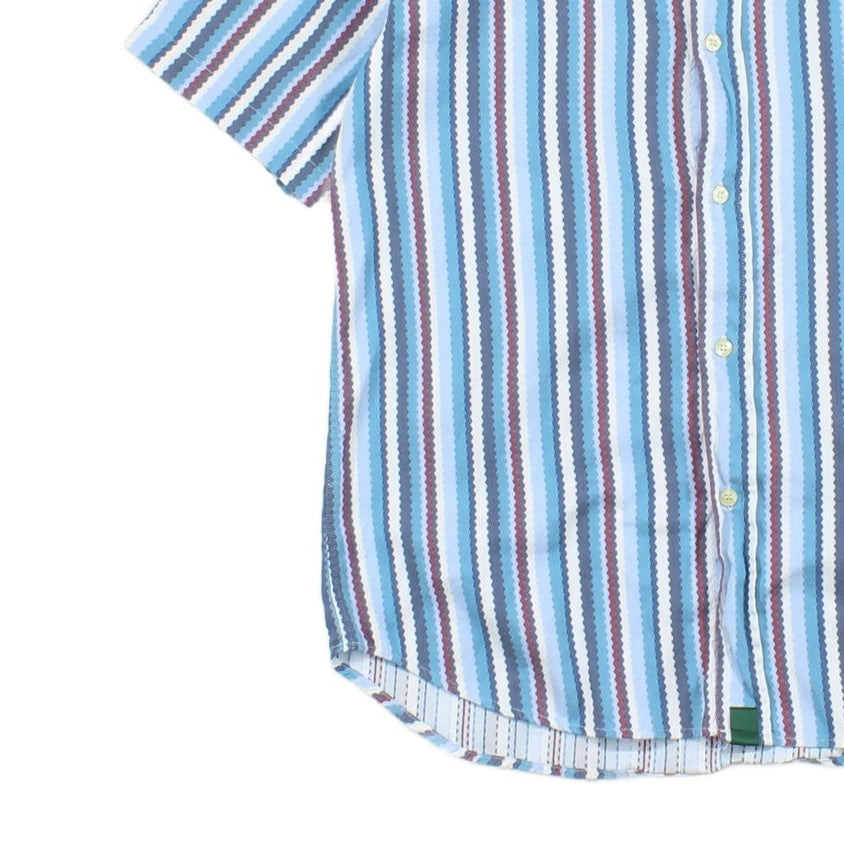 Mens Striped Shirt Stretch Button Up