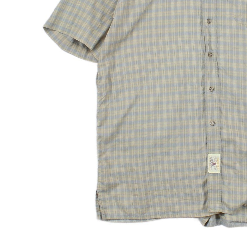 Mens Check Shirt Short Sleeve Collared