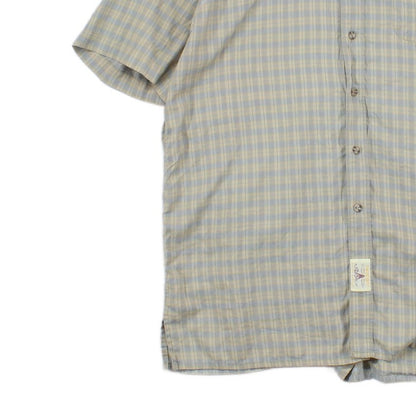 Mens Check Shirt Short Sleeve Collared