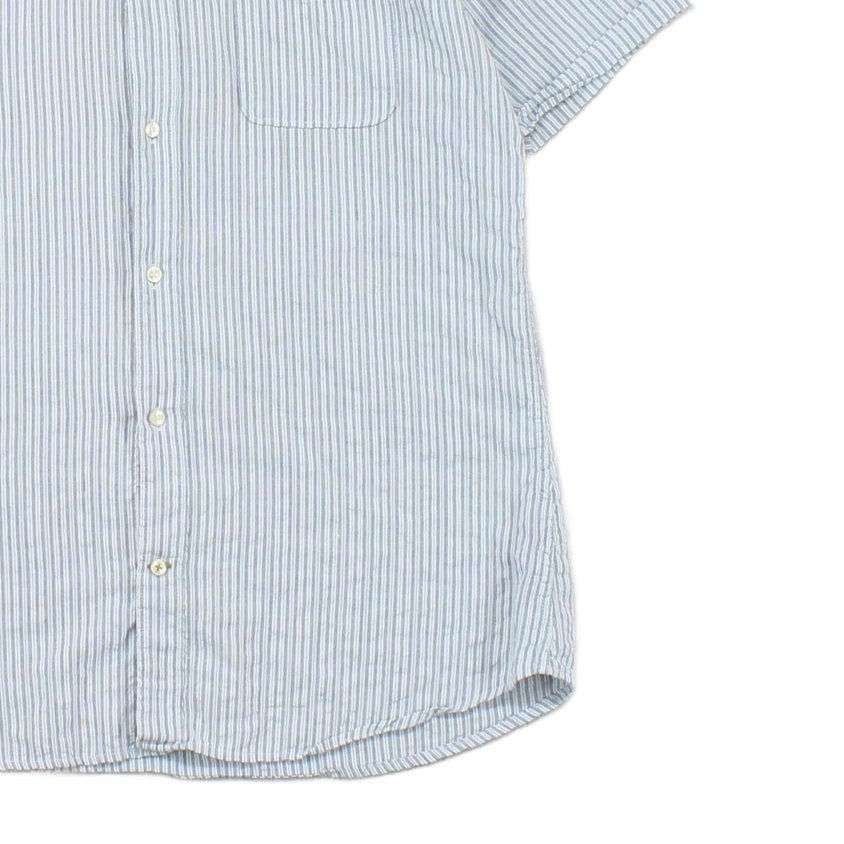 Mens Striped Shirt Short Sleeve Button Down Tailored