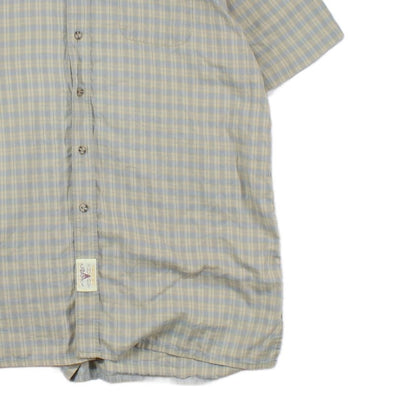 Mens Check Shirt Short Sleeve Collared