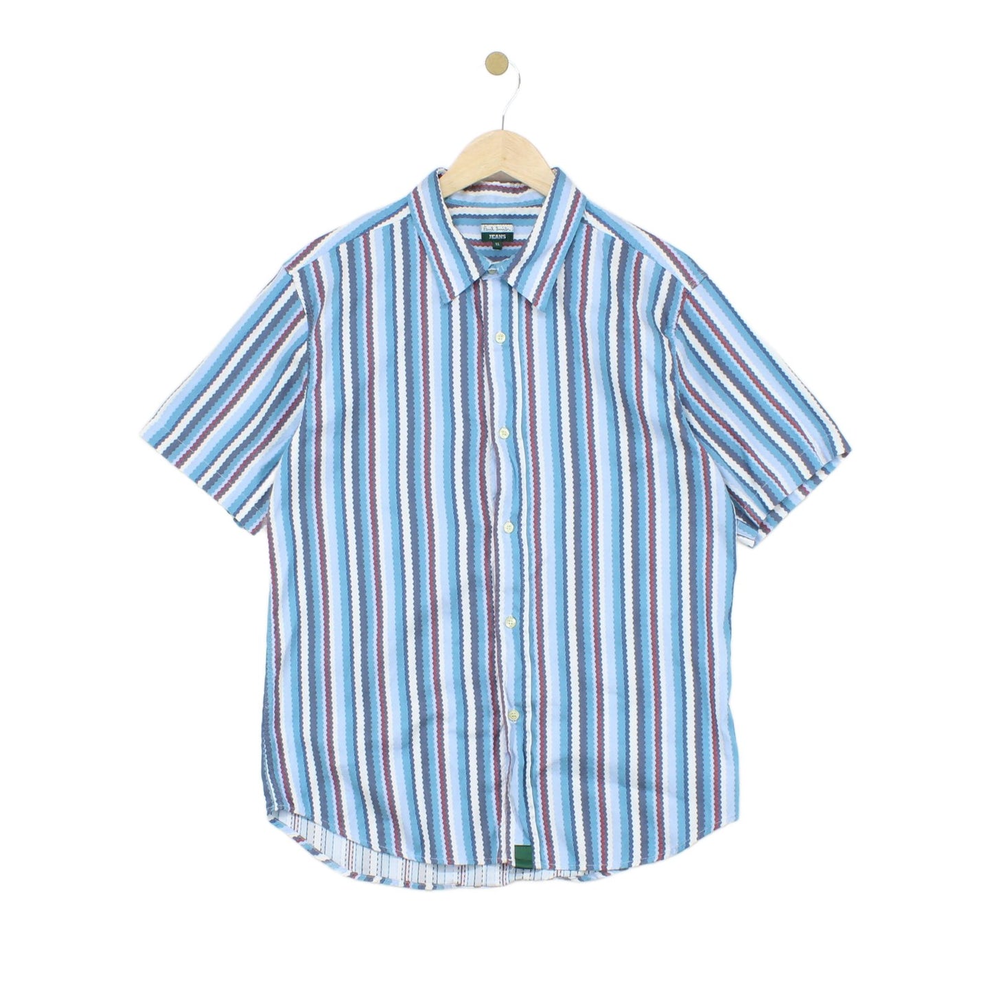 Mens Striped Shirt Stretch Button Up