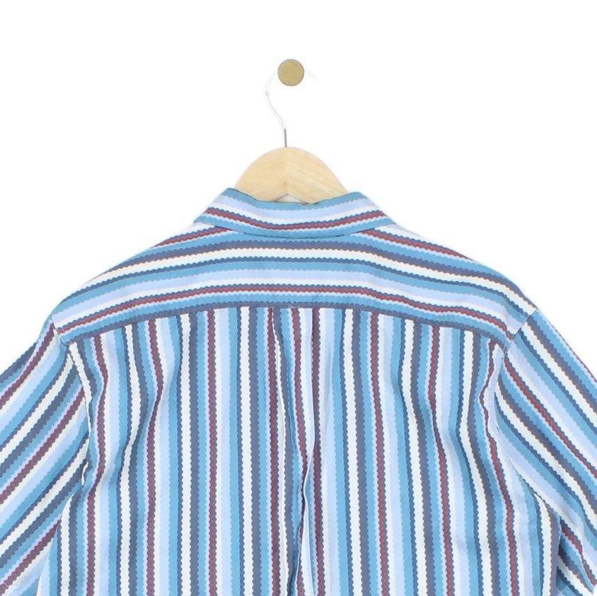 Mens Striped Shirt Stretch Button Up