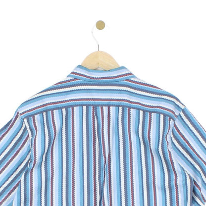 Mens Striped Shirt Stretch Button Up
