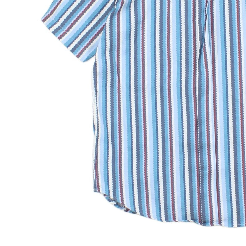 Mens Striped Shirt Stretch Button Up