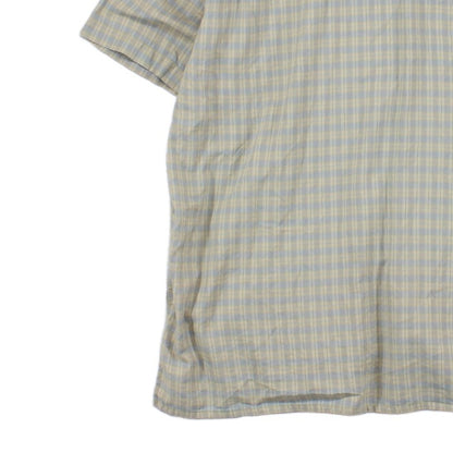 Mens Check Shirt Short Sleeve Collared