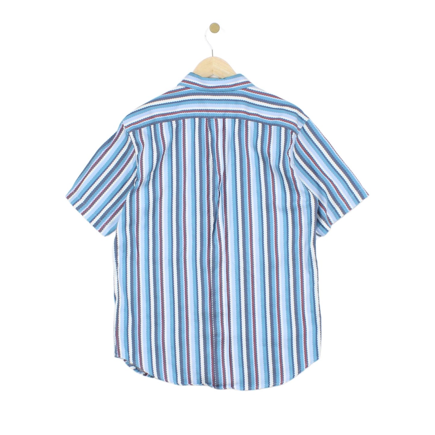 Mens Striped Shirt Stretch Button Up