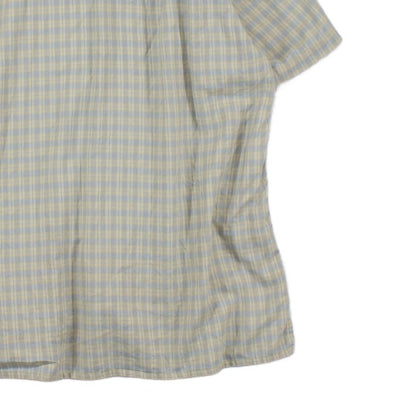 Mens Check Shirt Short Sleeve Collared