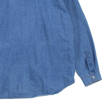 Mens Denim Shirt Button Up Relaxed Snap