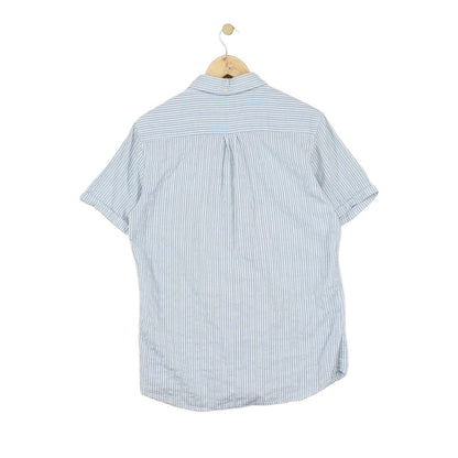 Mens Striped Shirt Short Sleeve Button Down Tailored