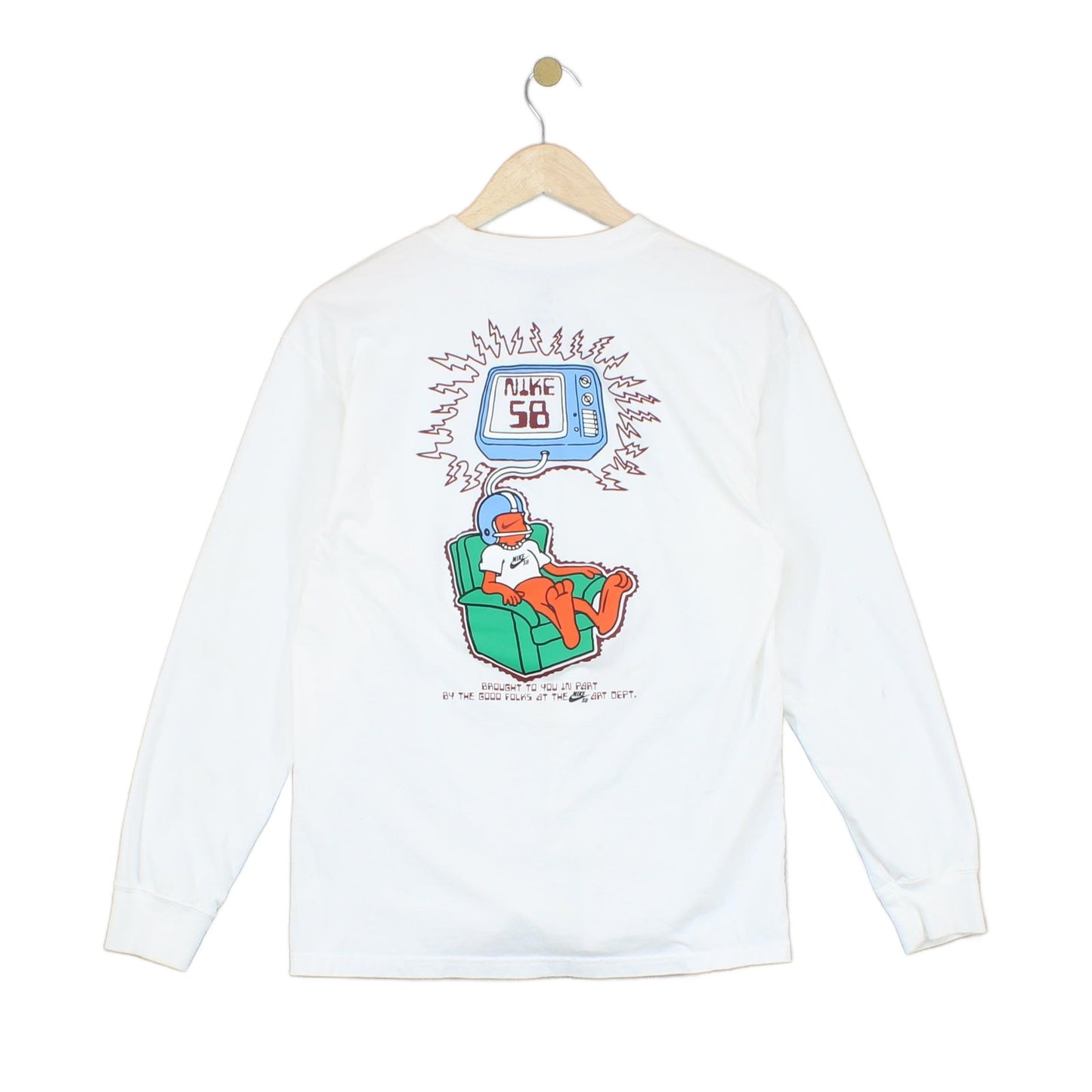 Mens Graphic T-Shirt Long Sleeve Skateboarding Loose Fit