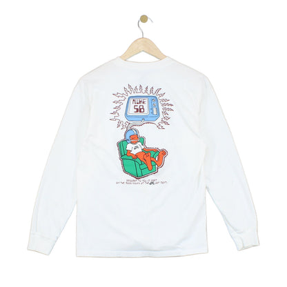 Mens Graphic T-Shirt Long Sleeve Skateboarding Loose Fit