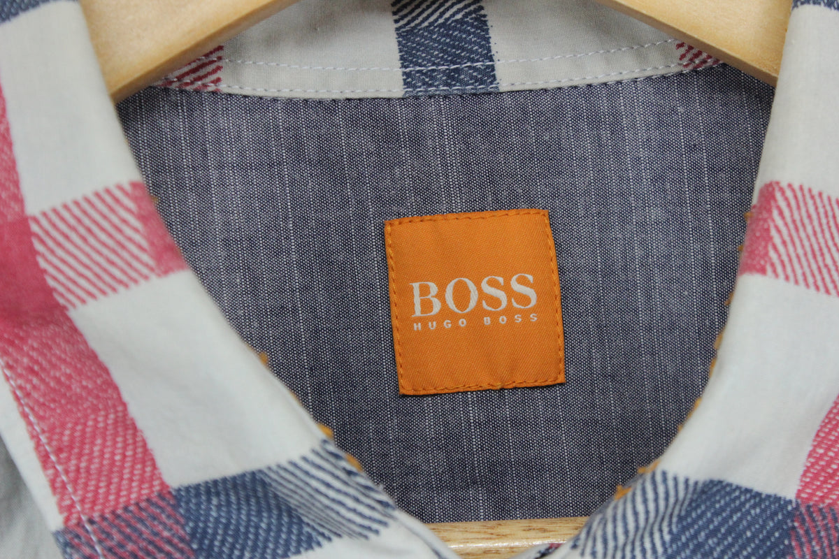 Mens Check Shirt Long Sleeve Button Up