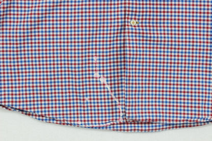 Mens Check Shirt Stretch Long Sleeve Tailored Fit