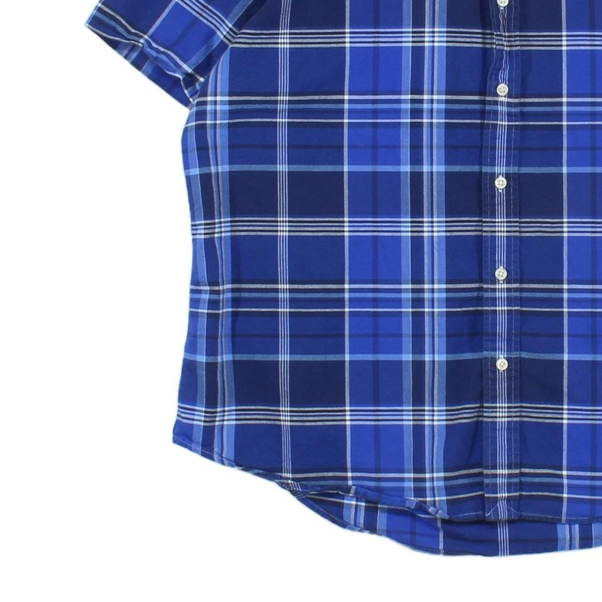 Mens Plaid Shirt Short Sleeve Button Up Custom Fit