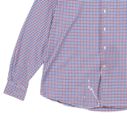 Mens Check Shirt Stretch Long Sleeve Tailored Fit