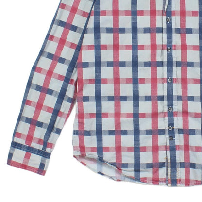Mens Check Shirt Long Sleeve Button Up