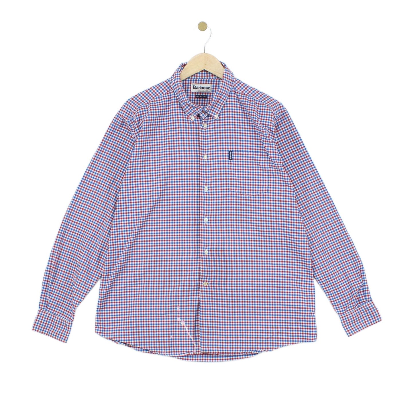 Mens Check Shirt Stretch Long Sleeve Tailored Fit