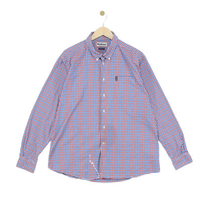 Mens Check Shirt Stretch Long Sleeve Tailored Fit
