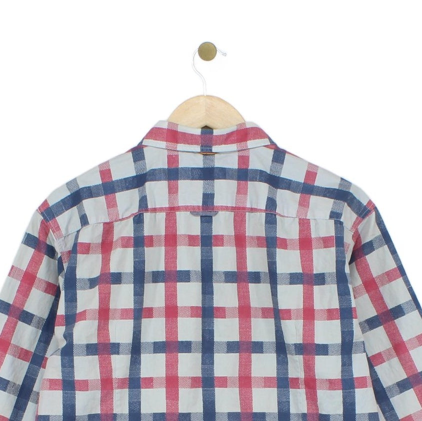 Mens Check Shirt Long Sleeve Button Up
