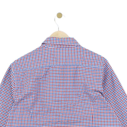 Mens Check Shirt Stretch Long Sleeve Tailored Fit