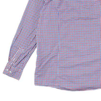Mens Check Shirt Stretch Long Sleeve Tailored Fit