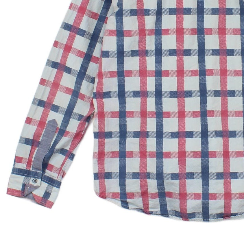Mens Check Shirt Long Sleeve Button Up