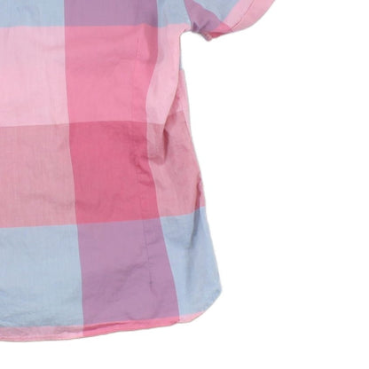 Mens Plaid Shirt Casual Short Sleeve Button Up