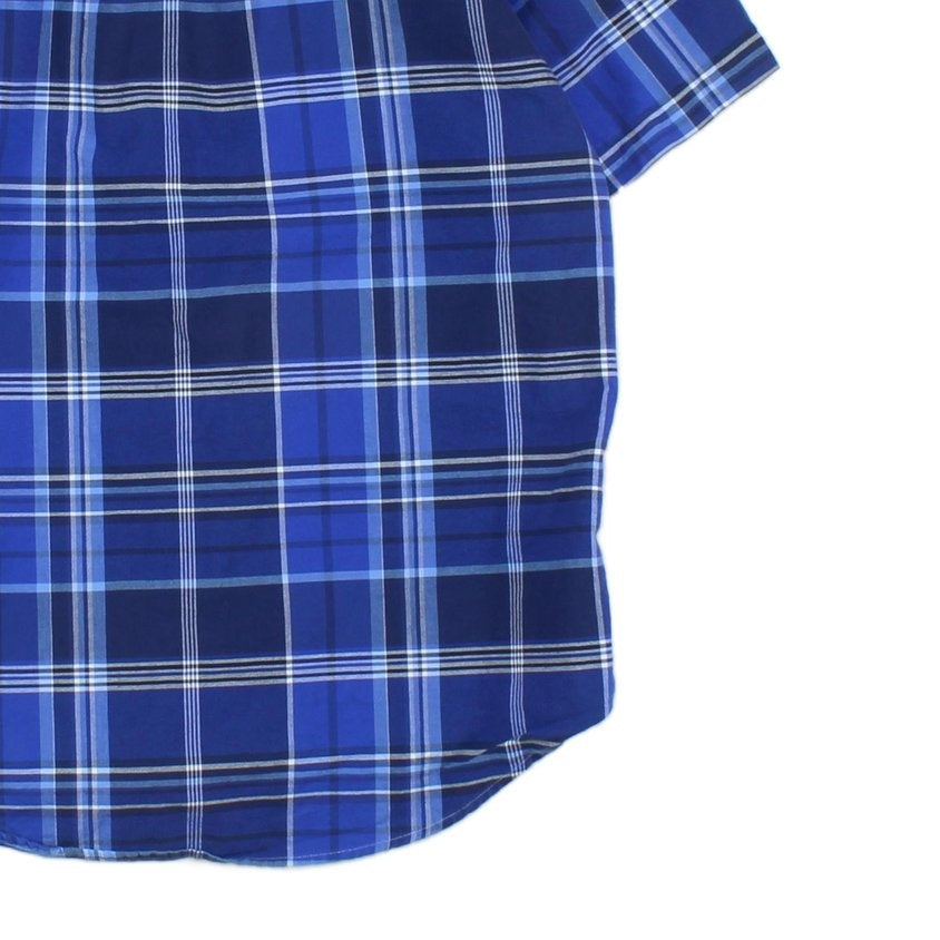 Mens Plaid Shirt Short Sleeve Button Up Custom Fit