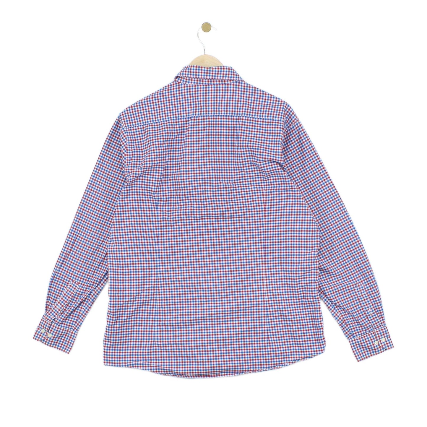 Mens Check Shirt Stretch Long Sleeve Tailored Fit