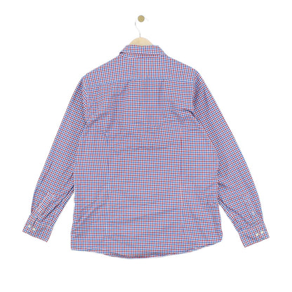 Mens Check Shirt Stretch Long Sleeve Tailored Fit