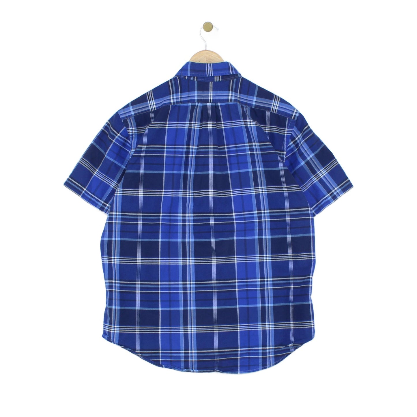 Mens Plaid Shirt Short Sleeve Button Up Custom Fit