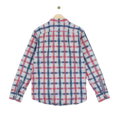 Mens Check Shirt Long Sleeve Button Up
