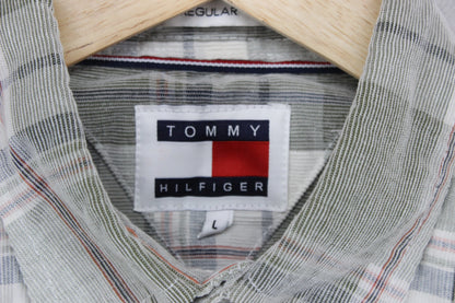 Mens Plaid Shirt Button Up Casual Corduroy