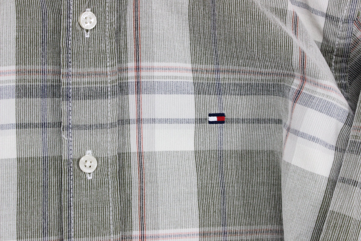 Mens Plaid Shirt Button Up Casual Corduroy
