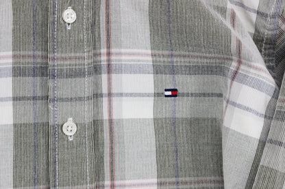 Mens Plaid Shirt Button Up Casual Corduroy