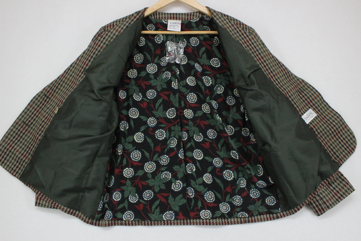 Womens Blazer Uk Made Check Buttoned