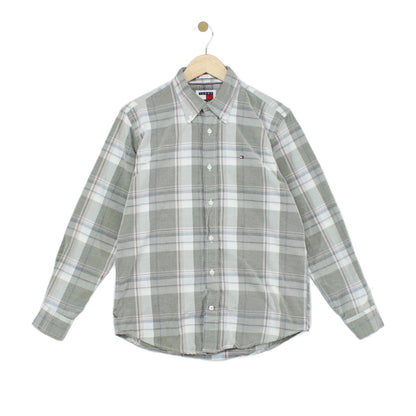 Mens Plaid Shirt Button Up Casual Corduroy