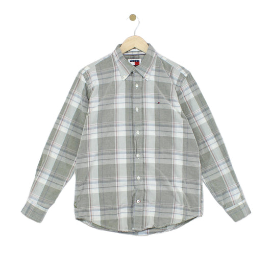 Mens Plaid Shirt Button Up Casual Corduroy