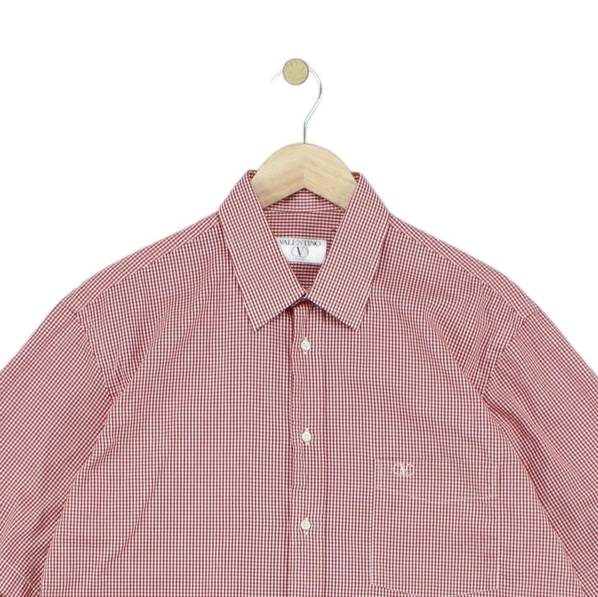 Mens Shirt Short Sleeve Check Button Up