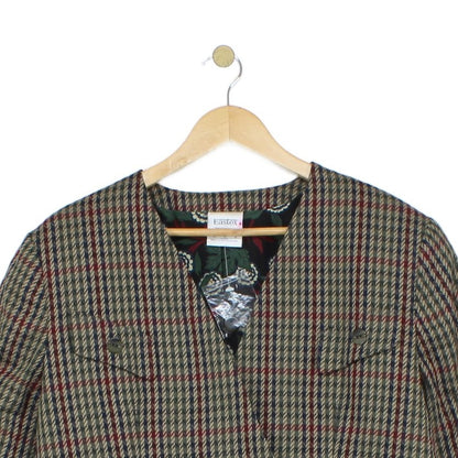 Womens Blazer Uk Made Check Buttoned