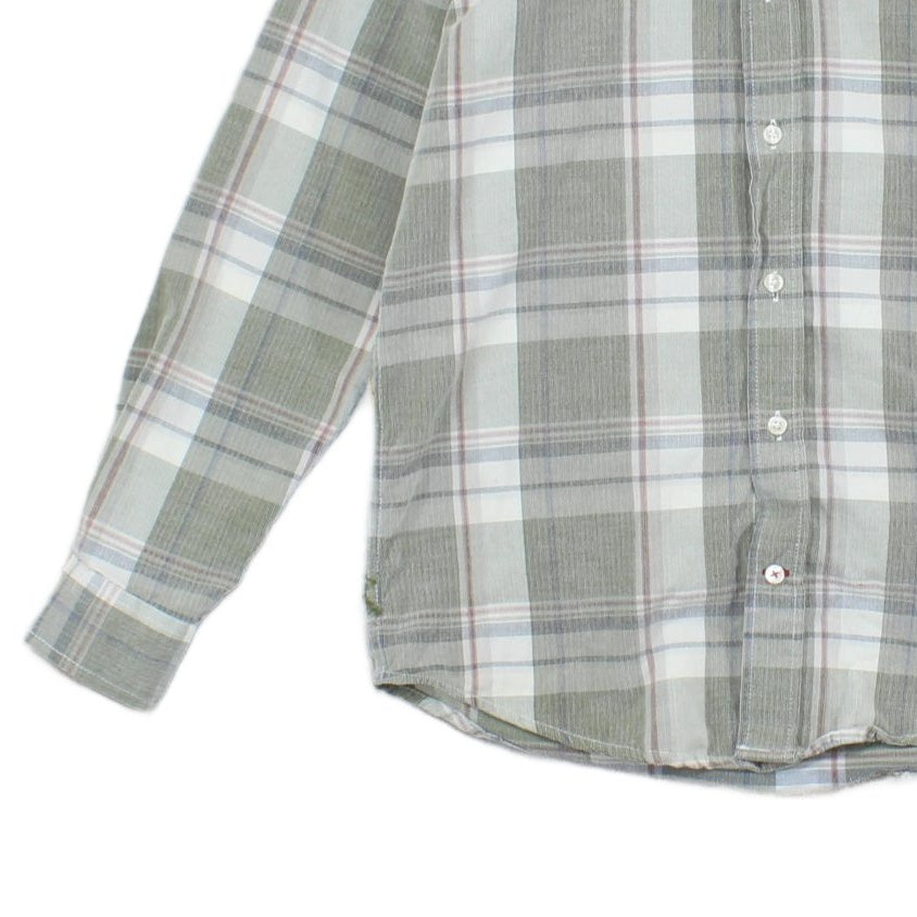 Mens Plaid Shirt Button Up Casual Corduroy