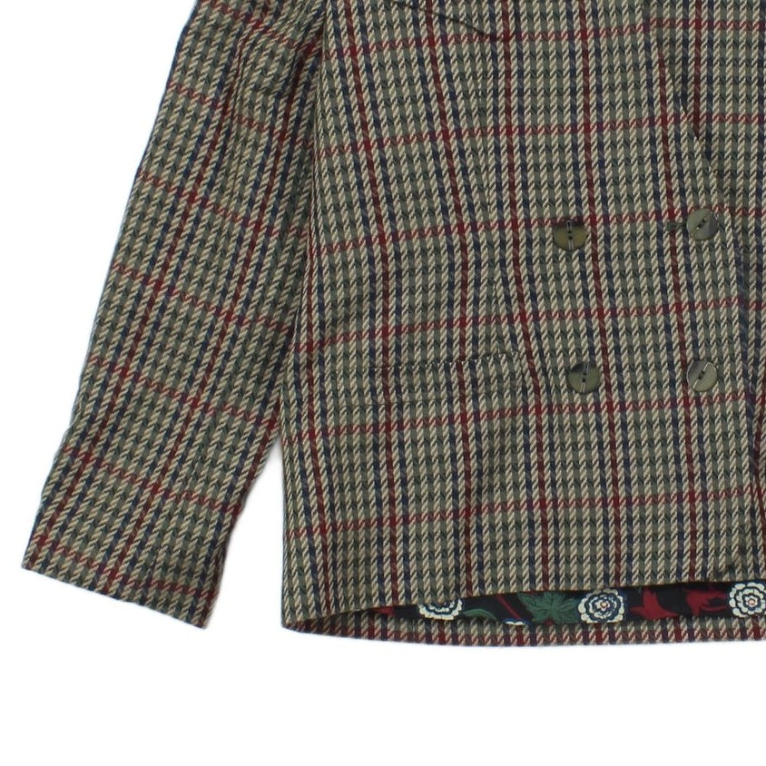 Womens Blazer Uk Made Check Buttoned