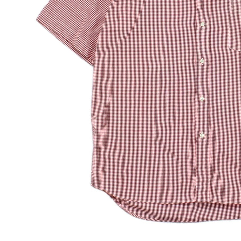 Mens Shirt Short Sleeve Check Button Up
