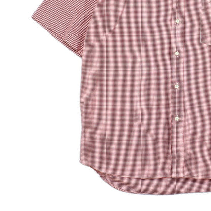 Mens Shirt Short Sleeve Check Button Up