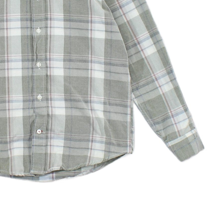 Mens Plaid Shirt Button Up Casual Corduroy
